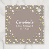 ボホデイジーチェーンカスタムトープScriptベビーシャワー フェイバータグ (裏面)