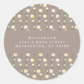 ボホデイジーチェーンフローラタウペ差出人住所 ラウンドシール (正面)