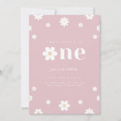 ボホデイジーファースト誕生日招待状 招待状 (正面)