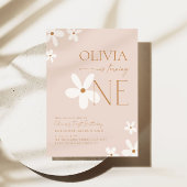 ボホデイジーファースト誕生日招待状 招待状