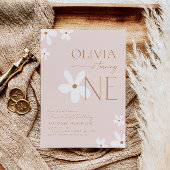 ボホデイジーファースト誕生日招待状 招待状