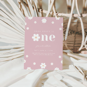 ボホデイジーファースト誕生日招待状 招待状