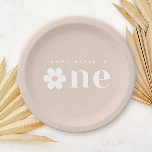 ボホデイジーファースト誕生日紙プレート ペーパープレート