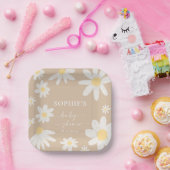 ボホデイジーフラワー紙プレート ペーパープレート (パーティー)