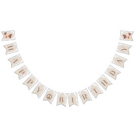 ボホデイジーフローラハッピーバースデーバンティンサイン バンティングフラッグ