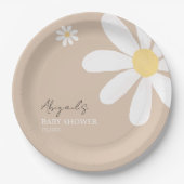 ボホデイジーフローラベビーシャワー ペーパープレート (正面)