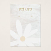 ボホデイジーフローラホワイトウッドイヤリング表示カード (正面)