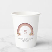 ボホデイジーフローラレインボーガールズ誕生日 紙コップ (正面)