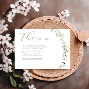 ボホデイジーベイッジワイルドフラワー結婚ズ詳細 出欠カード