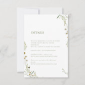 ボホデイジーベイッジワイルドフラワー結婚ズ詳細 出欠カード (正面)