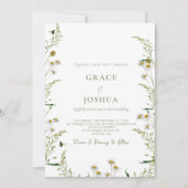 ボホデイジーベイッジワイルドフラワー結婚式招待状 招待状 (正面)