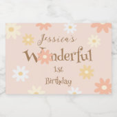 ボホデイジーベビーオネダーフル1歳パーティー スパークリングワインラベル (シングルラベル)