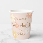 ボホデイジーベビーオネダーフル1歳パーティー 紙コップ (正面)