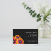 ボホデイジーモダン植物学白黒 名刺 (スタンド正面)