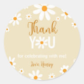 ボホデイジーライト1stバースデーサンキューサンキューラベル ラウンドシール (正面)