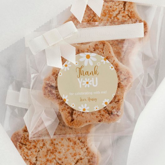 ボホデイジーライト1stバースデーサンキューサンキューラベル ラウンドシール