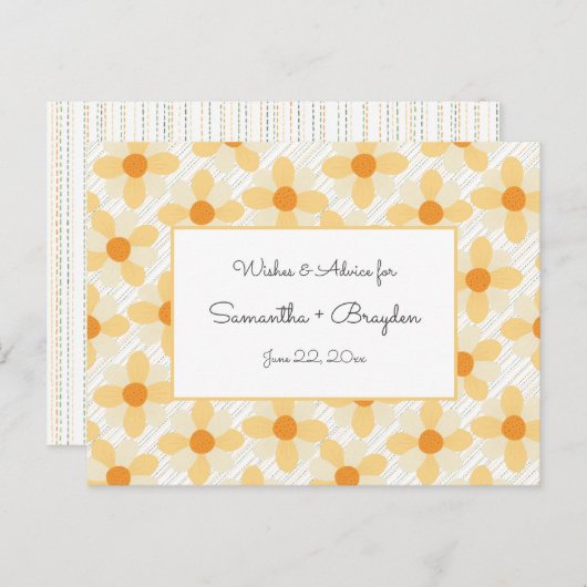 ボホデイジーレインベビーシャワーアドバイスカード アドバイスカード (正面/裏面)