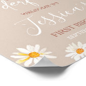 ボホデイジーレインボーオネダーフル誕生日ウェルカムサイン ポスター (角)