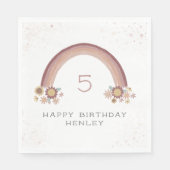 ボホデイジーレインボーガールズ誕生日 スタンダードランチョンナプキン (正面)