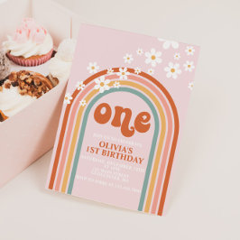 ボホデイジーレインボー最初の誕生日 招待状