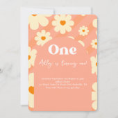 ボホデイジーレインボー1stレトロ誕生日招待状 招待状 (正面)