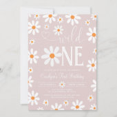 ボホデイジーワイルドワン1st誕生日パーティの招待状 招待状 (正面)