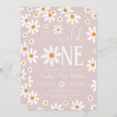 ボホデイジーワイルドワン1st誕生日パーティの招待状 招待状 (正面/裏面)