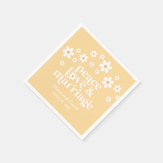 ボホデイジー平和ラブマディ結婚ーズ・ナプキンス スタンダードカクテルナプキン (角)