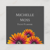 ボホデイジー植物学イベントプランナーグレイ スクエア名刺 (正面)