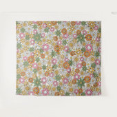 ボホデイジー花70s Groovyフローラ タペストリー (正面(横))