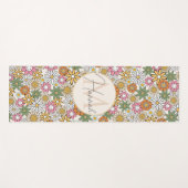 ボホデイジー花70s Groovyフローラ ヨガマット (正面(横))