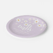 ボホデイジー薄紫ベビーシャワー紙プレート ペーパープレート (アングル)
