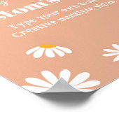 ボホデイジー誕生日パーティーテーブルサイン ポスター (角)