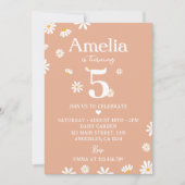 ボホデイジー誕生日パーティー招待任意の年齢 招待状 (正面)