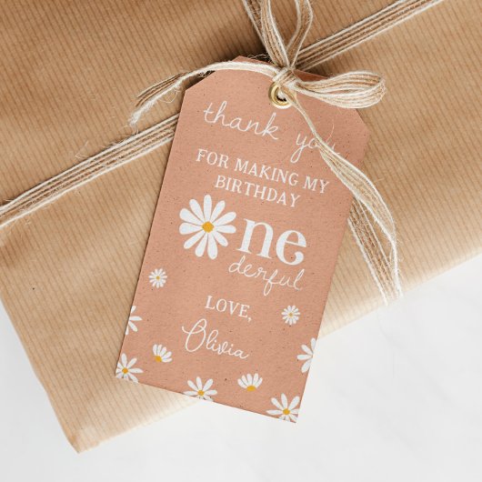 ボホデイジー誕生日会サンクスユユーラベル ギフトタグ