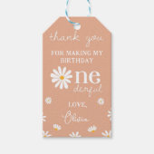 ボホデイジー誕生日会サンクスユユーラベル ギフトタグ (正面)