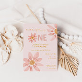 ボホデイジー1st誕生日招待状for Baby Girls 招待状