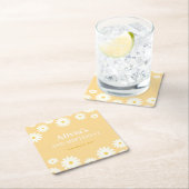 ボホデイジー2つのフローラゴールデンボヘミアン2番目の誕生日 スクエアペーパーコースター (インサイチュ)