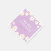 ボホデイジー2つのフローラパープルボヘミアン2番目の誕生日 スタンダードカクテルナプキン (角)