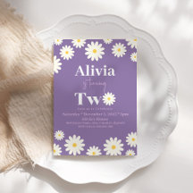 ボホデイジー2つのフローラパープルボヘミアン2番目の誕生日