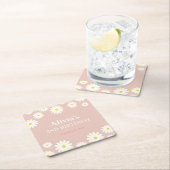 ボホデイジー2フローラピンクボヘミアン第2誕生日 スクエアペーパーコースター (インサイチュ)