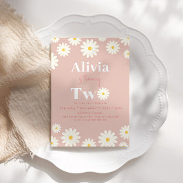 ボホデイジー2フローラピンクボヘミアン第2誕生日 招待状