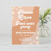 ボホデイジー4歳の誕生日平和に愛する4人の若者 招待状 (スタンド正面)