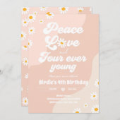 ボホデイジー4thバースデーピースラブフォーエブヤング 招待状 (正面/裏面)