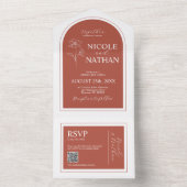 ボホデザインテラコッタラストアーストーン | QRコード オールインワン招待状 (内側)