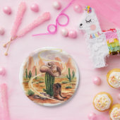 ボホデザートカウボーイ誕生日 ペーパープレート (パーティー)