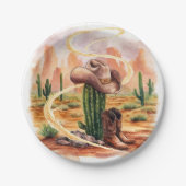 ボホデザートカウボーイ誕生日 ペーパープレート (正面)