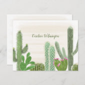 ボホデザートカッティウォーターカラーフローラサボテン ノートカード (正面/裏面)