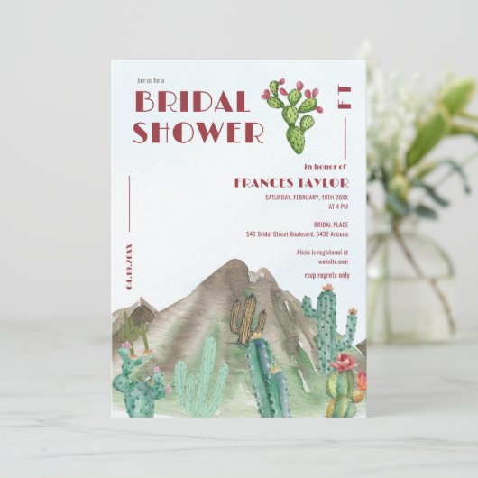 ボホデザートカボスアリゾナブライダルシャワー 招待状 (スタンド正面)