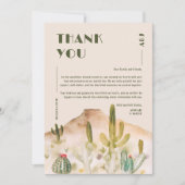 ボホデザートカボスアリゾナ行き先結婚式 サンキューカード (正面)